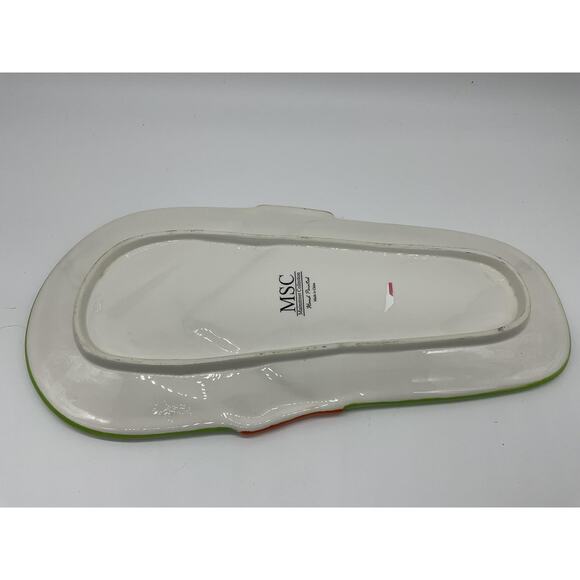 MSC Mainstreet Collection Flip Flop Platter Hand Painted 17 Inch Serving Tray - Picture 2 of 7